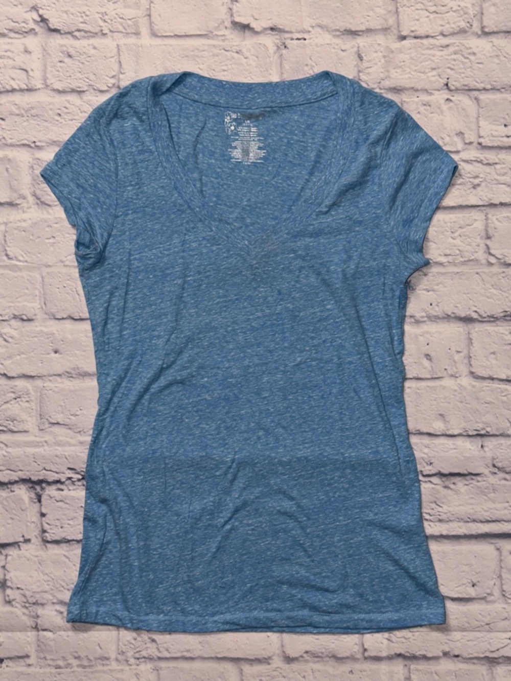 Women's Blue V-Neck Short Sleeve Tee
